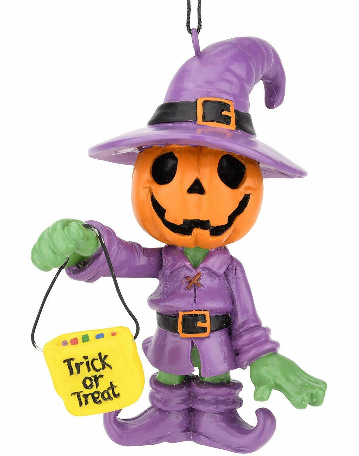 Tree Buddees Adorable Pumpkin Man with Trick or Treat Bag Halloween Ornament