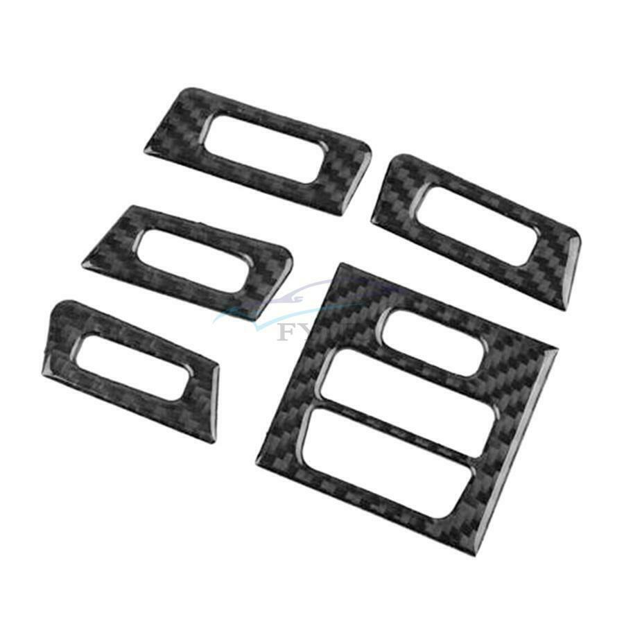 5× Carbon Fiber Black Car Air Vent Outlet Trim Covers For BMW 3 Series E90/92/93