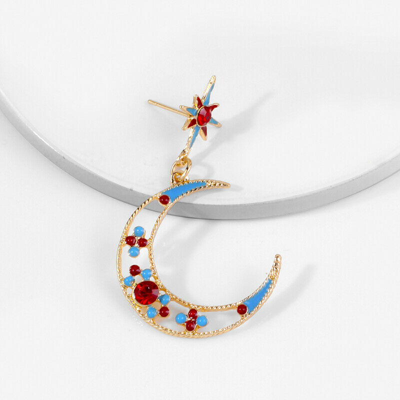 Fashion Women Star Moon Sun Crystal Charm Drop Dangle Earrings Jewelry Gi W Pb