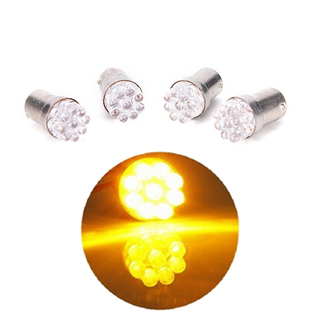 4x Amber BA15S 1156 382 9LED Car Tail Brake Turn Signal Light Bulb DC 12V.l8