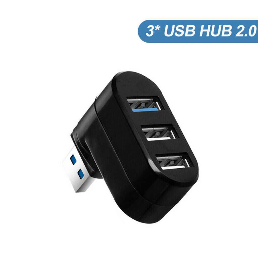 3Ports USB 3.0 USB 2.0 HUB USB Hub Splitter For Air Pro Laptop PC Black
