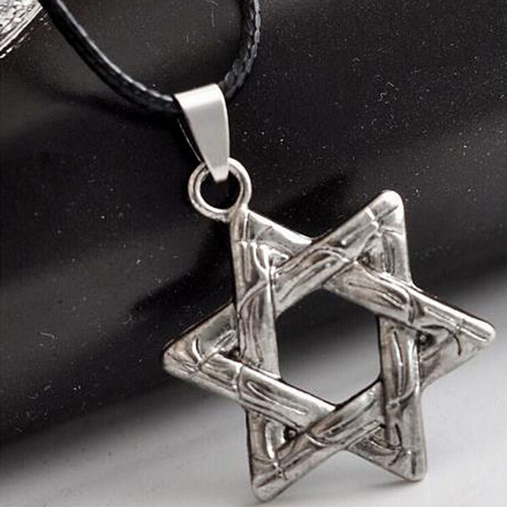 1 Pcs Hexagram Jewish Star Charm Pendant Necklace Chain Choker Necklace .l8