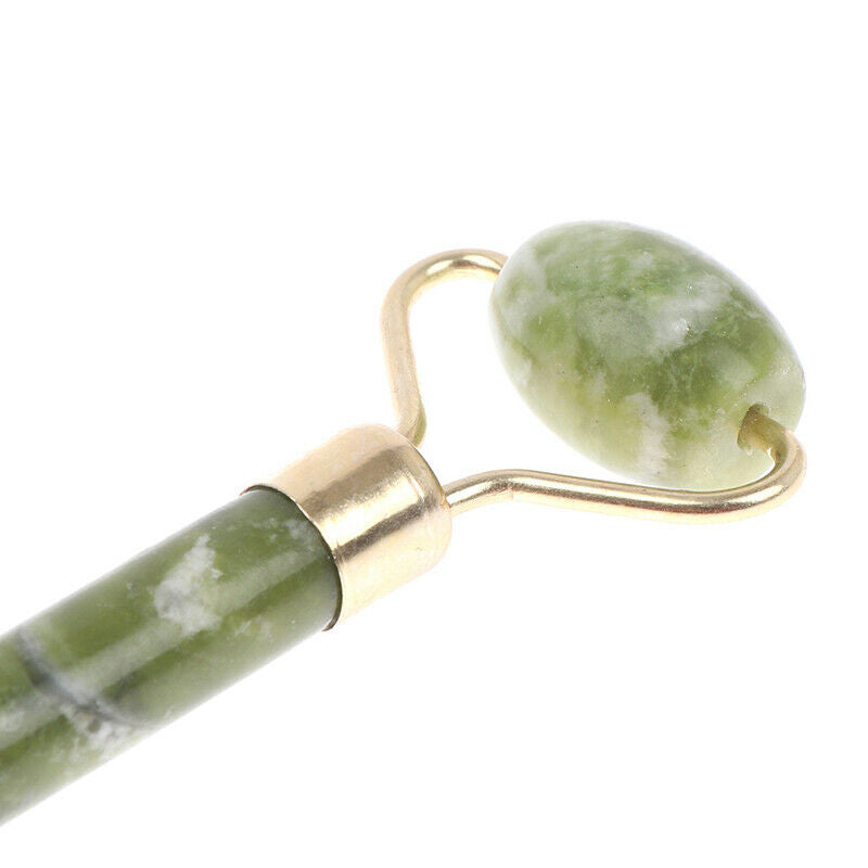 Ladies Natural Rose Quartz Facial Neck Body Jade Stone Roller Face Ma^DD