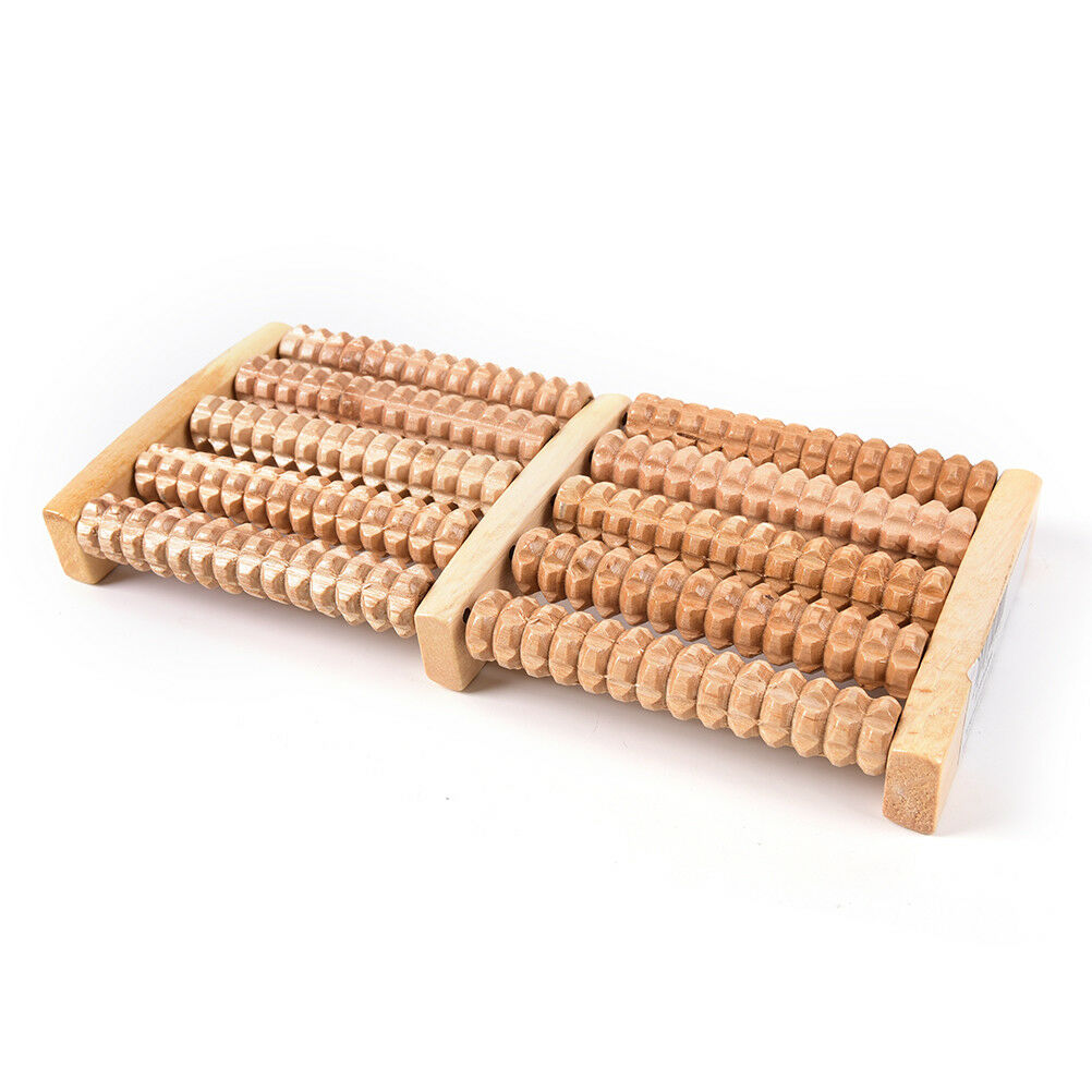 5 Row Wooden Foot Roller Wood Care Massage Reflexology Relax Relief Massager BDA