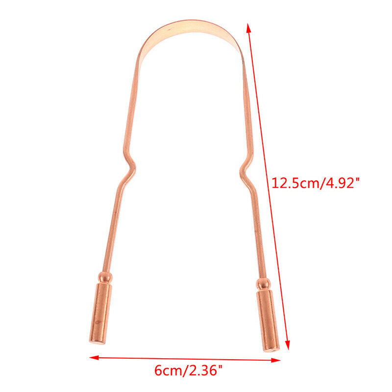 Pure Copper Tongue Scraper Oral Cleaner Brush Fresh Cleaning Hygiene Care.l8