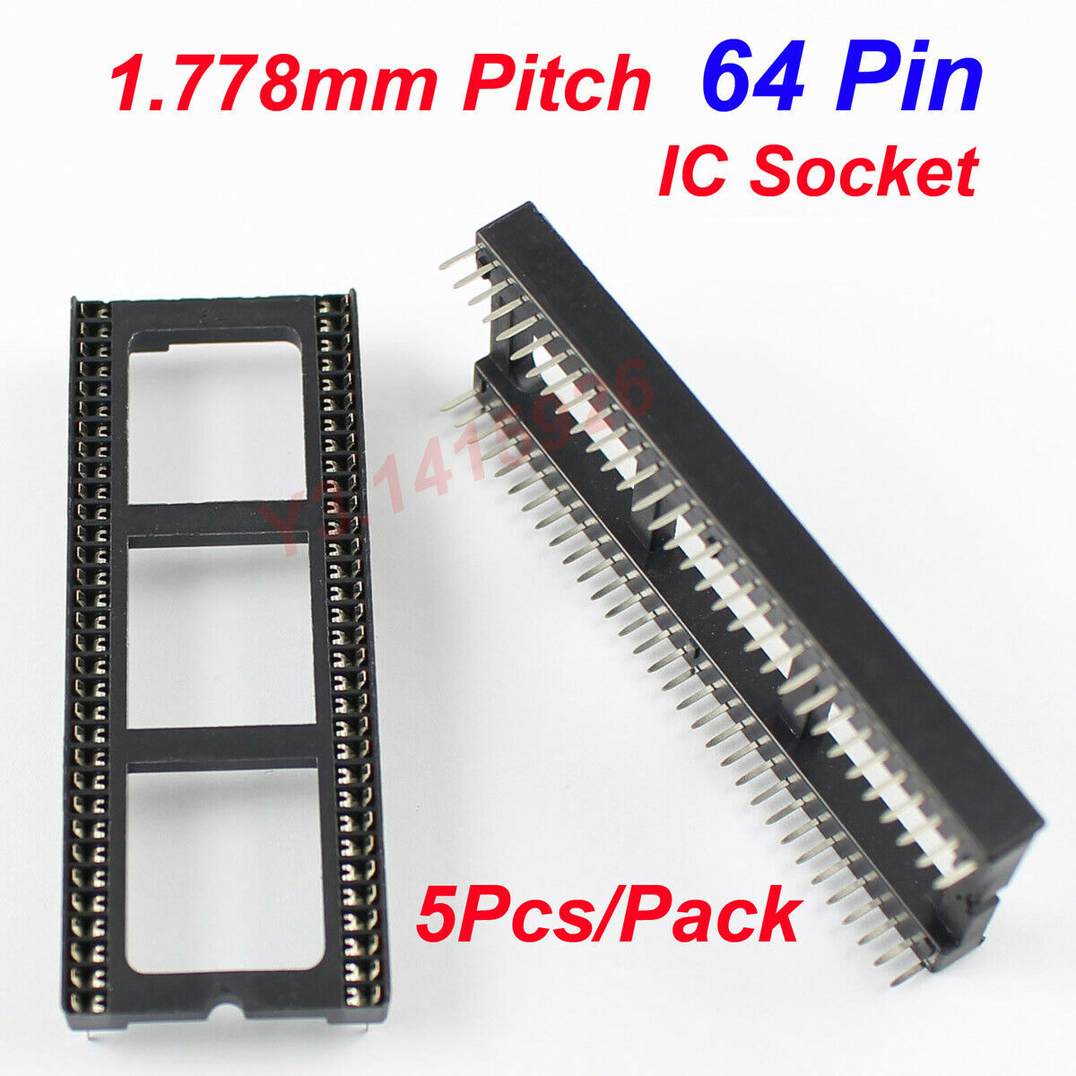 5Pcs New 1.778mm Pitch 64 Pin DIP Solder Type Wide IC Socket Adapter