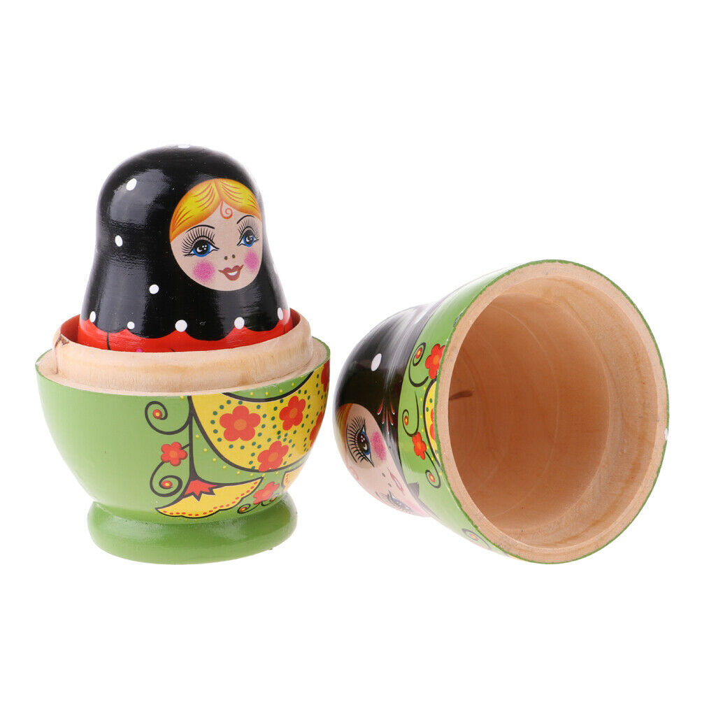 5 Pieces Wooden Russian Nesting for Kids Youth Matryoshka Home Ornaments