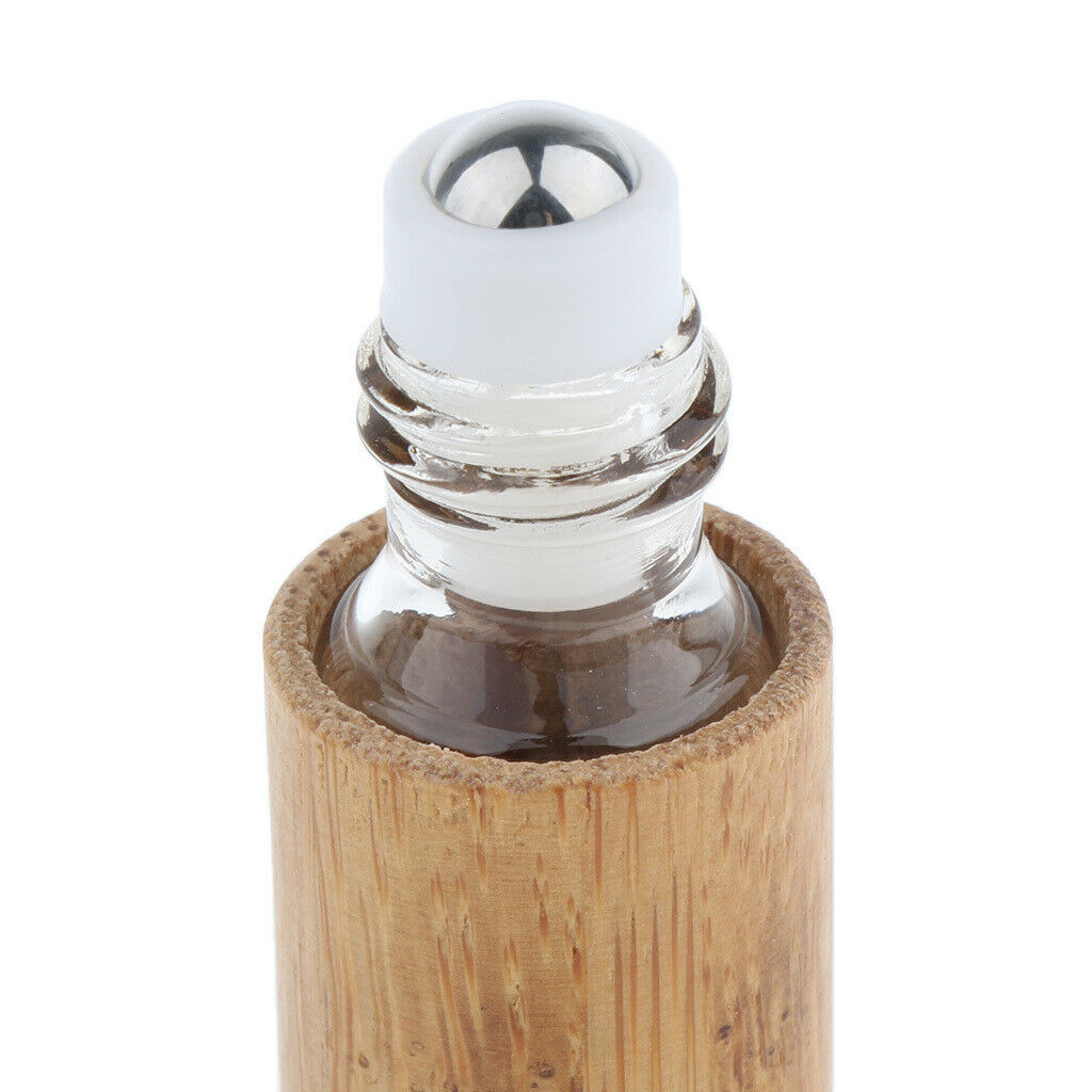 2x 5ml/10ml Natural Bamboo Empty Essential Oil Roller Bottles Container