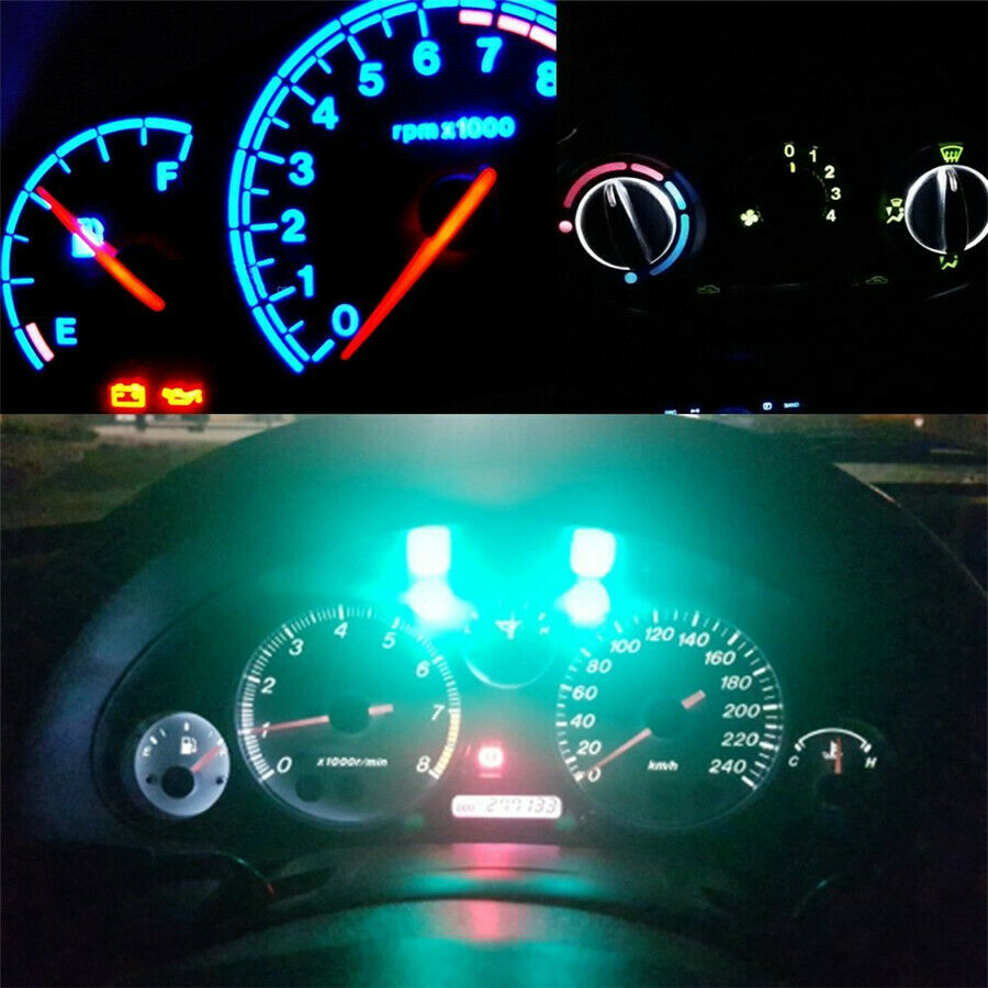 50x T5 LED Light Bulbs Car Dashboard Indicator Gauge Lamps Blue Yellow Red Green
