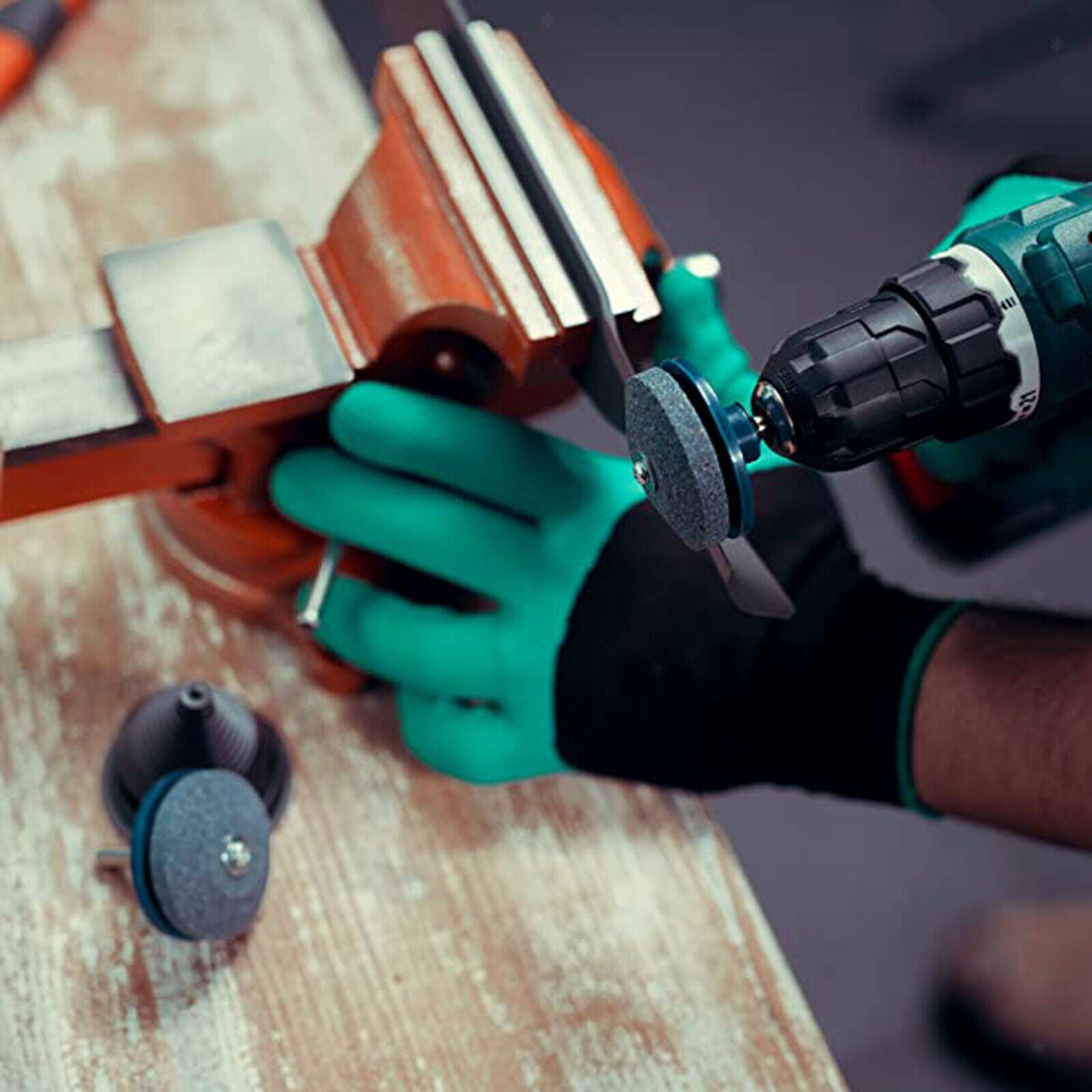 Wear-Resistant Lawnmower Blade Sharpener Balancer Kit for Electric Drill