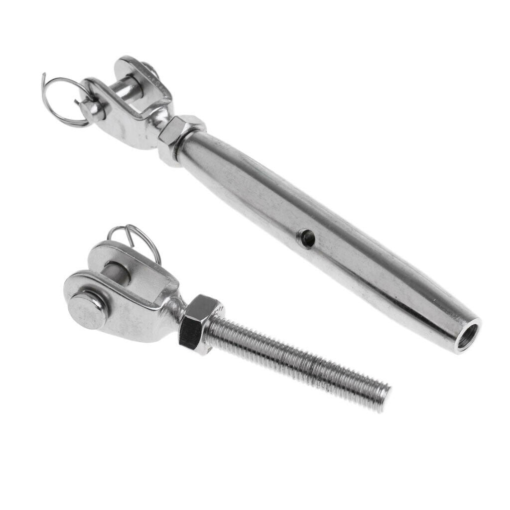M12 Marine 304 Stainless Steel Closed Body Jaw Turnbuckle Rigging Screw 1/2