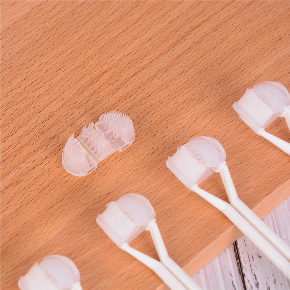 1x Health Green color Three Head 3 Sided Toothbrush Ultrafine Soft Bristl.l8