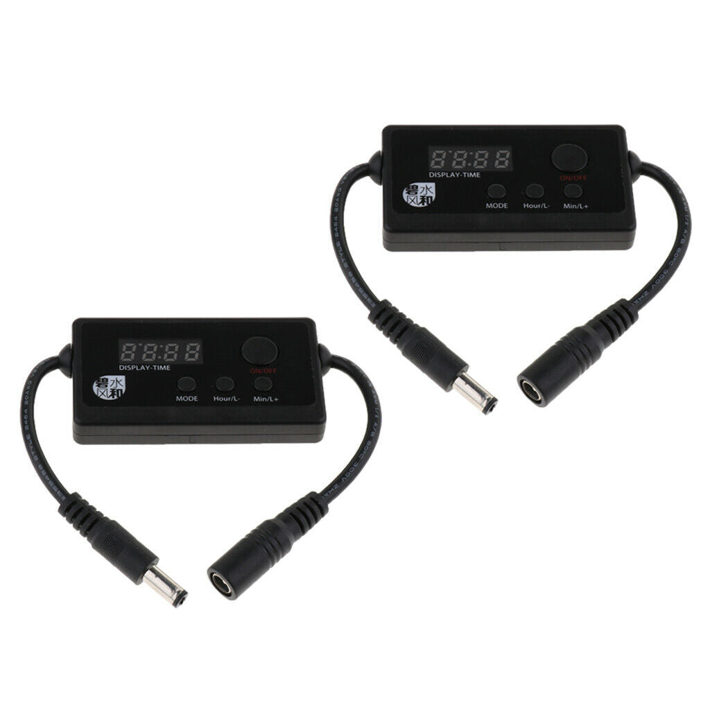 2pcs DC 5.5mm Lock Connector Multi Function LED Light Dimmer Timer for Fish Tank