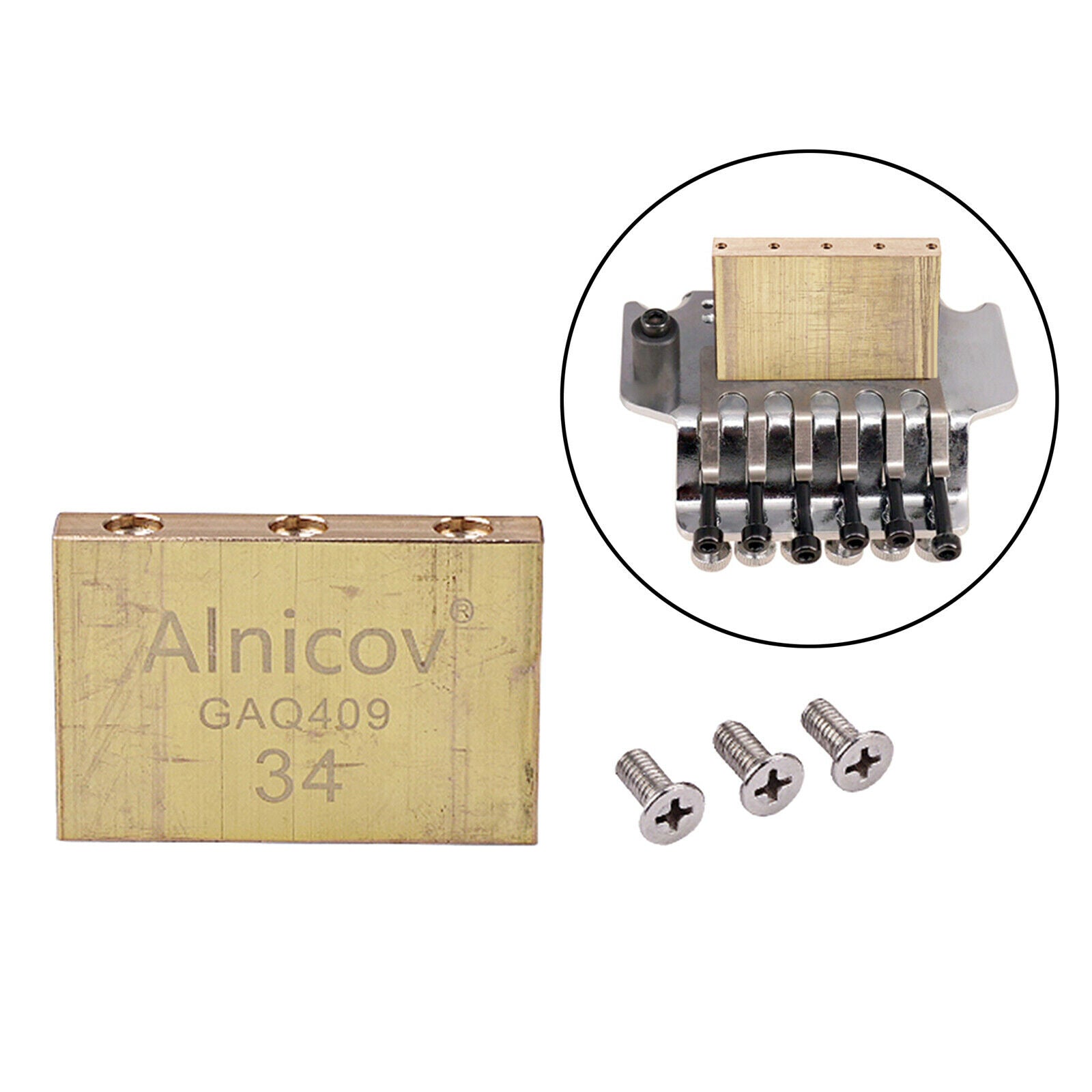 Full Brass 34 mm Guitar Tremolo Block Sustain Bridge for Electric Guitar