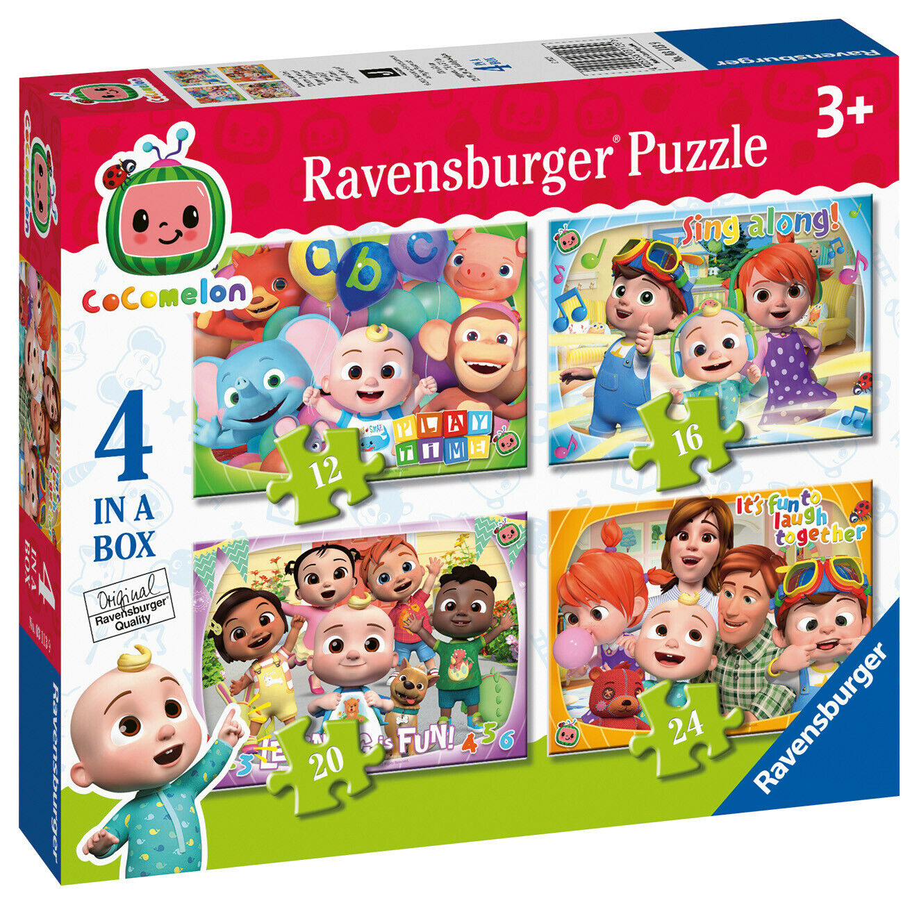 3113 Ravensburger Cocomelon Jigsaw Puzzle 4 in a Box Children Toddler Age 3yrs+