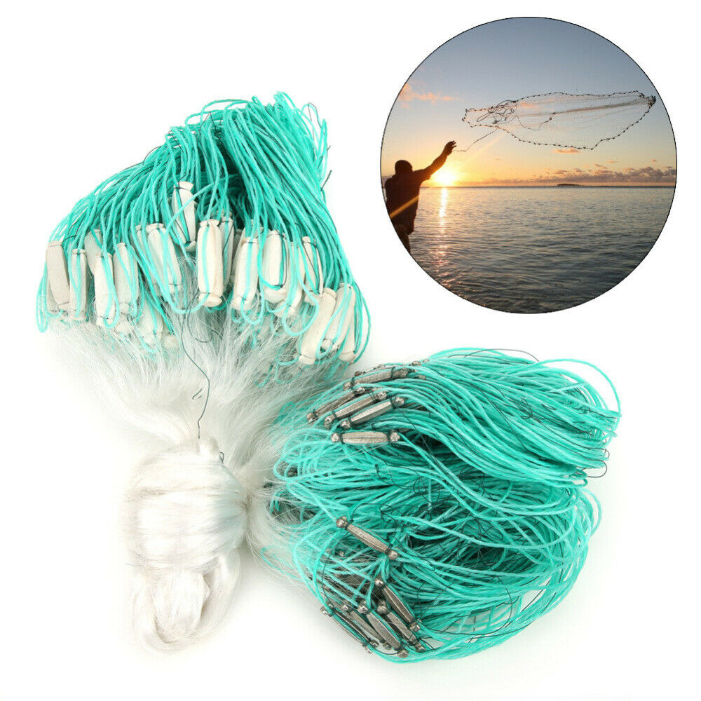 Fishing Cast Net Nylon 3-Fingers Fish Throw Tool Accessories 30x1 Meters Kit
