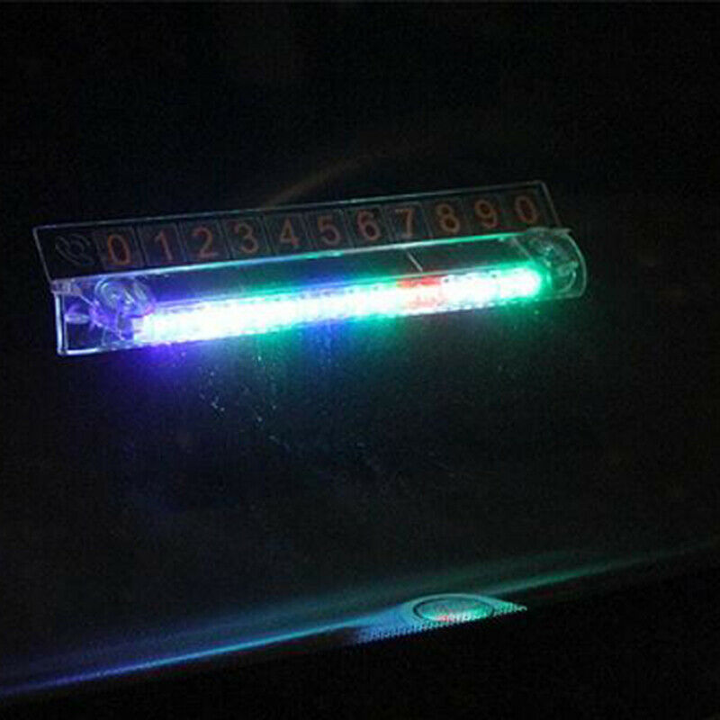 Car Temporary Parking Card Phone Number Card Plate Park Stop LED Light