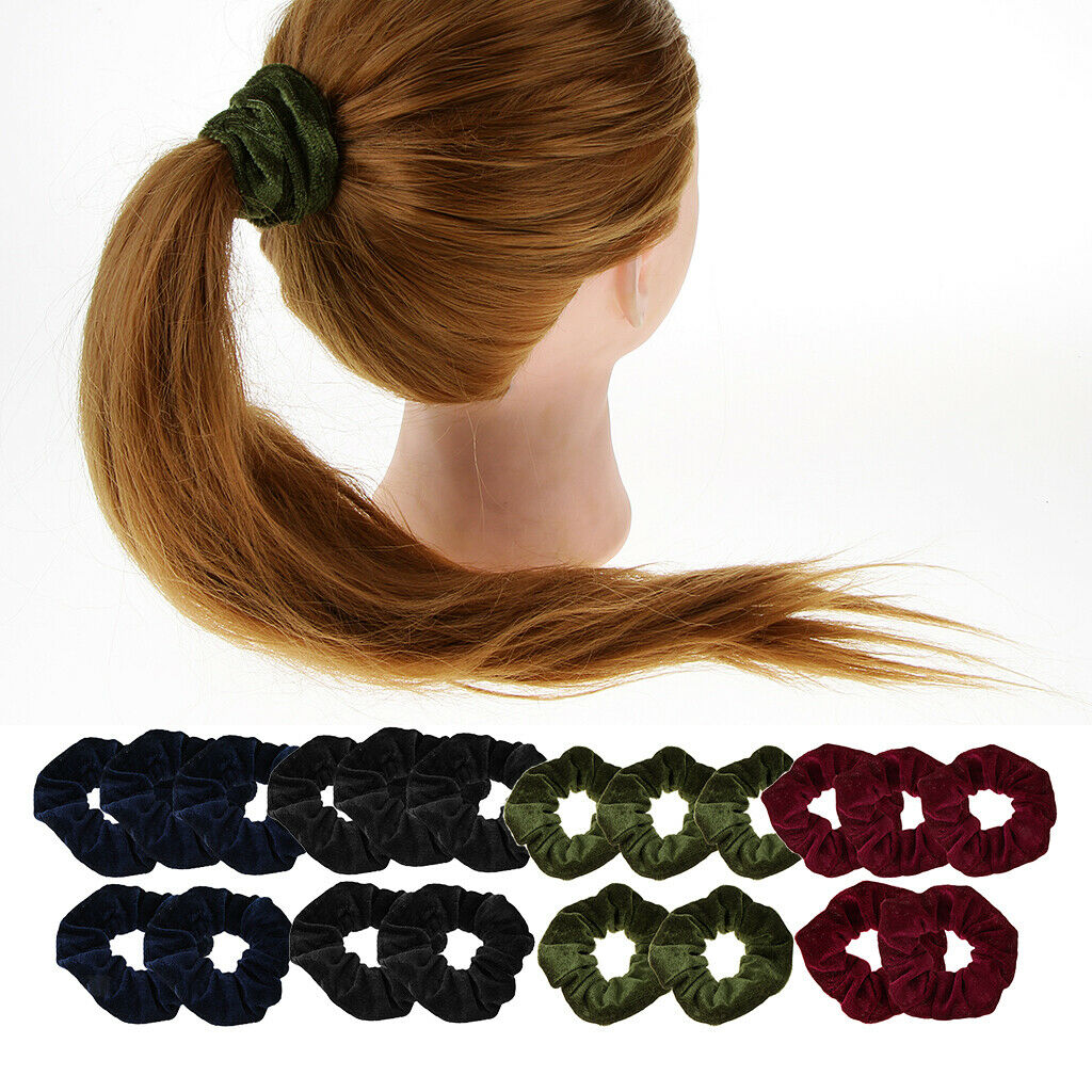 20 Pack Womens Fashion Velvet Elastic Scrunchies Bobble Hair Ropes