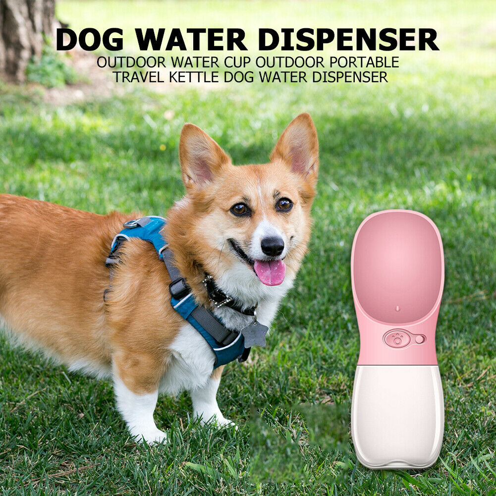 Pet Dog Cat Water Bottle Portable Travel Cups Outdoor Feeder Drinking Bowl @