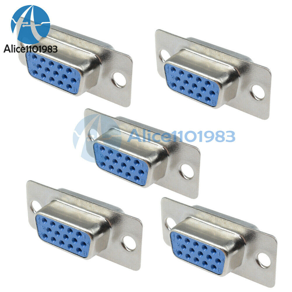 5PCS Connector DB15 DB-15 15pin Female Jack VGA Socket for LCD Monitor