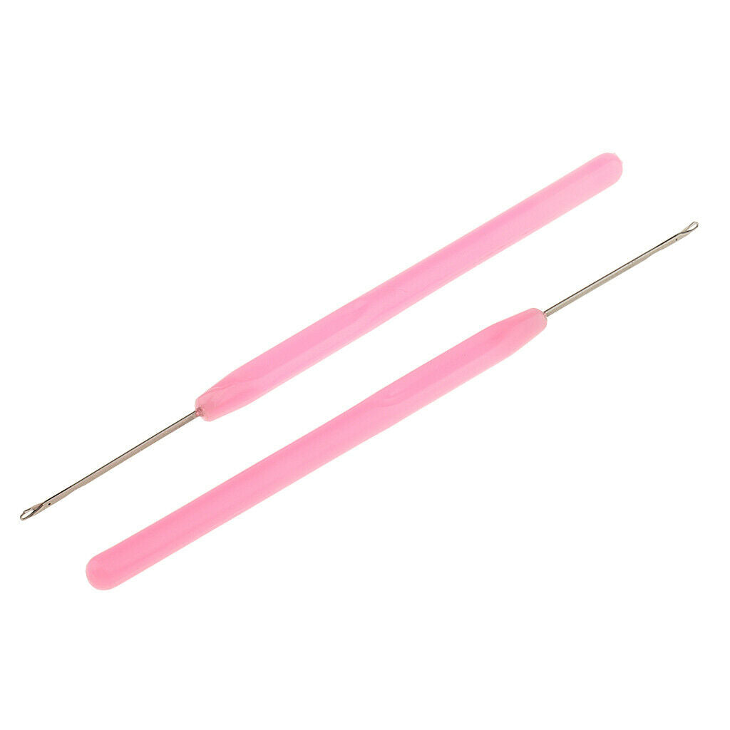 10 Salon Pulling Hook Loop Needle Tools for Micro  Hair Extensions Braid