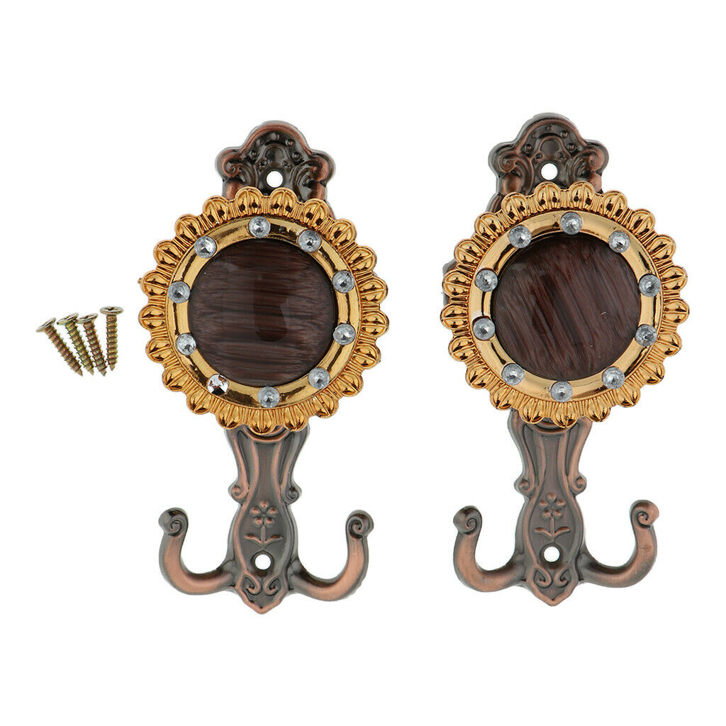 2 Pairs Wall Hook Curtain Holdbacks Coat Hat Hook Drapery Tiebacks 15x7x4cm