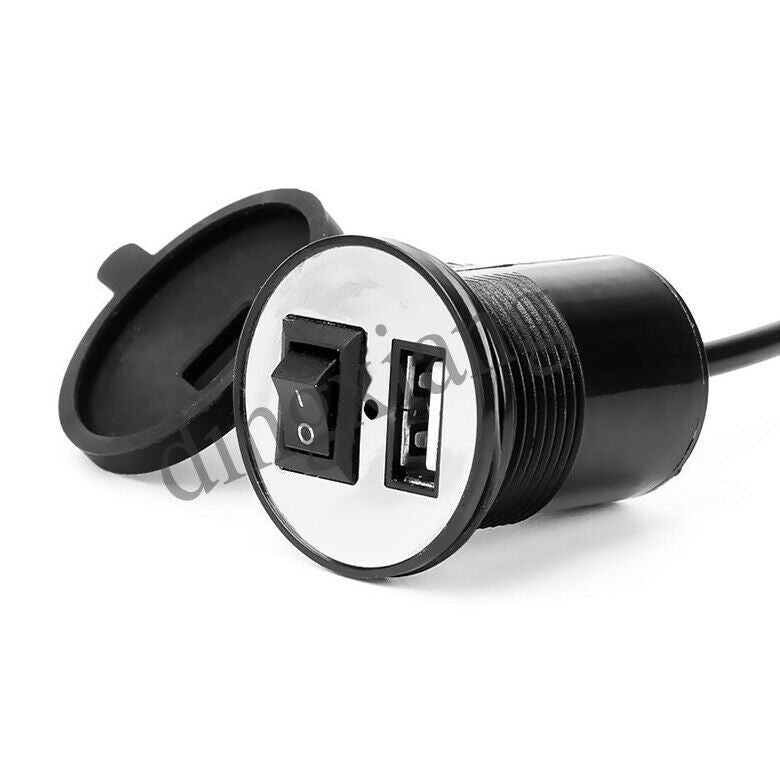 1pcMotorbike Motorcycle USB Charger Power Socket Adapter Outlet Waterproof12-24v