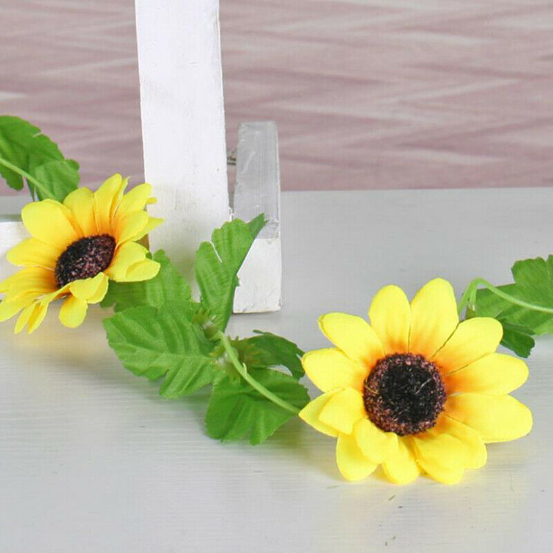 Simulated Sunflower Garland Vine Leaf Wedding Floral Home Decor Suppli.l8