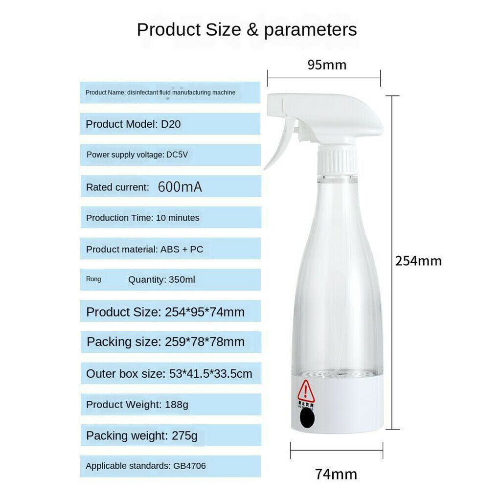Home-Made Spray Head Detergent Generator Machine  84 Disinfection Water Maker