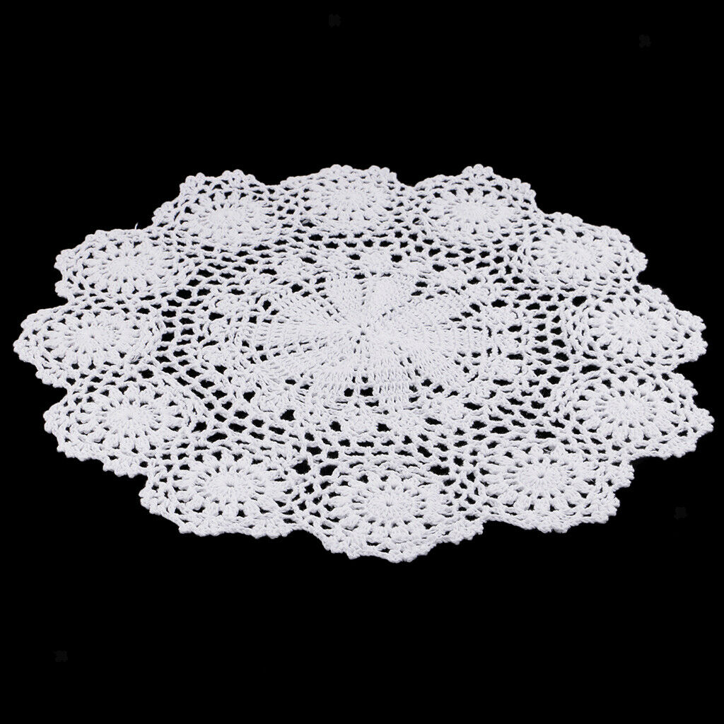 Hand Crochet Lace Doily with Unique Floral Pattern - Sets of