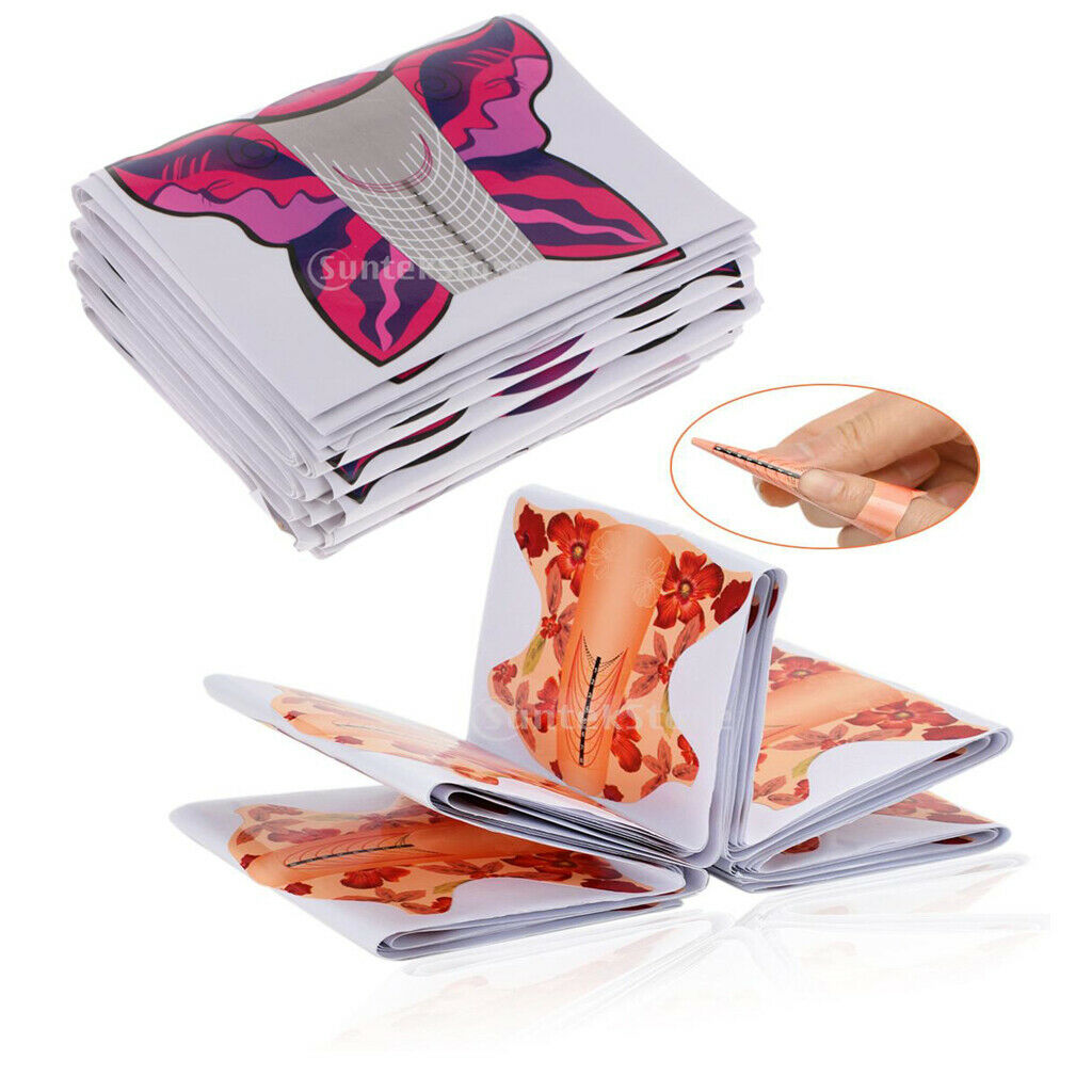 200pcs Square Nail Art Tips Extension Guide Form Stickers For Acrylic UV Gels