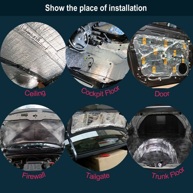 98" Car Firewall Sound Deadener Heat Insulation Deadening Noise Material Mat 7mm