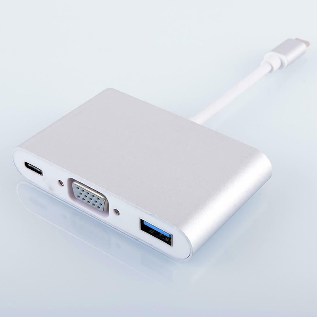 USB Type C Hub to VGA Adapter USB 3.0 Type-c Port Laptop Hub Power Converter
