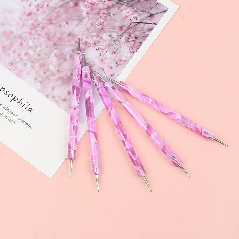 5Pcs Nail Dotting Pen Marbleizing 2-ends DIY Decoration Manicure Nail Art ToFCA