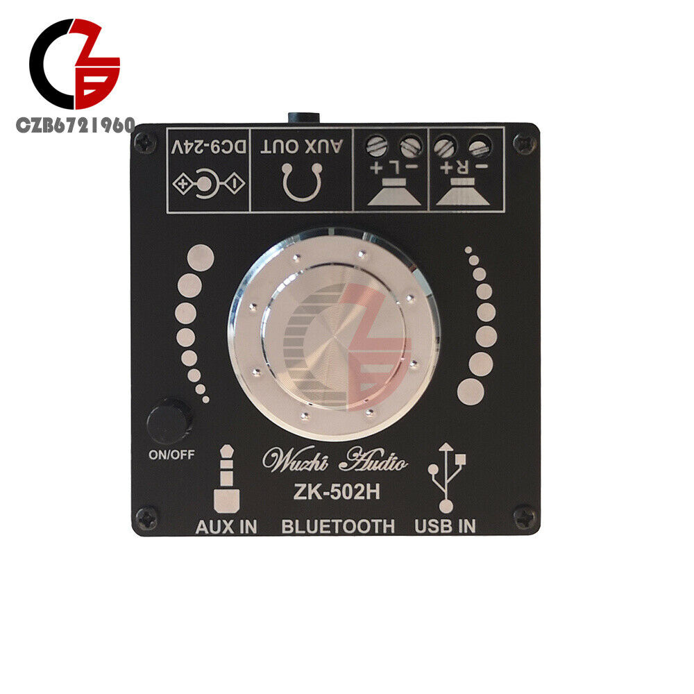 ZK-502H HIFI Bluetooth 5.0 TPA3116D2 50WX2 Digital Power Amplifier Board Stereo