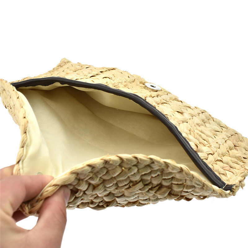 Bohemia Beach Bag for Women Summer Straw Knitted Handbag Messenger Bag Clutch