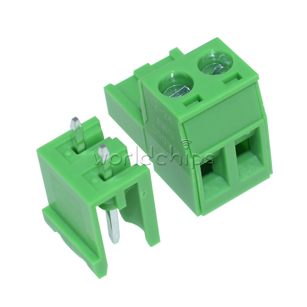 10Pcs KF2EDGK KF-2P 2Pin Right-Angle Plug-in Terminal Connector 5.08mm Pitch