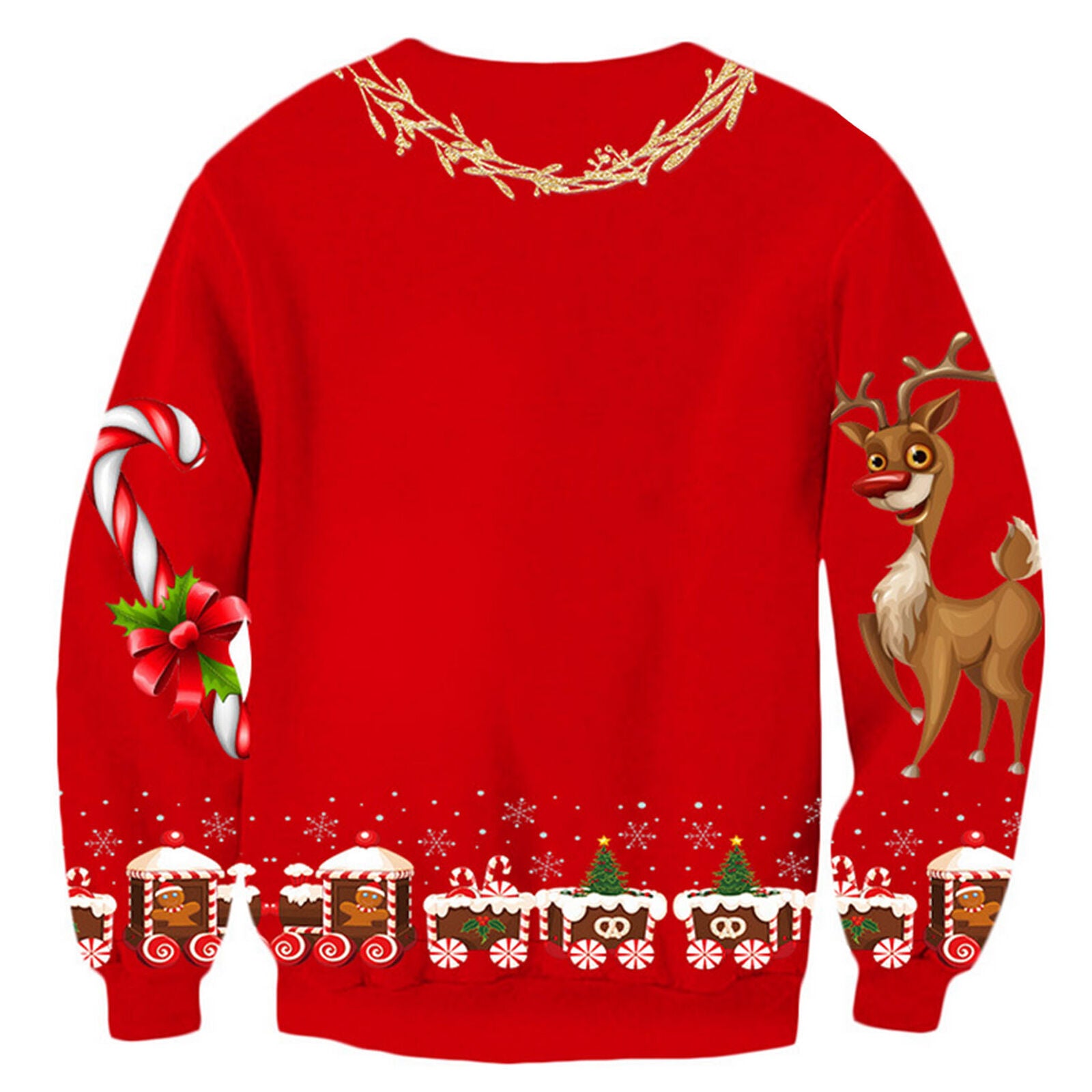 Mens Womens UGLY Christmas Sweater Sweatshirt Xmas Knitted Pullover Hoodie Tops
