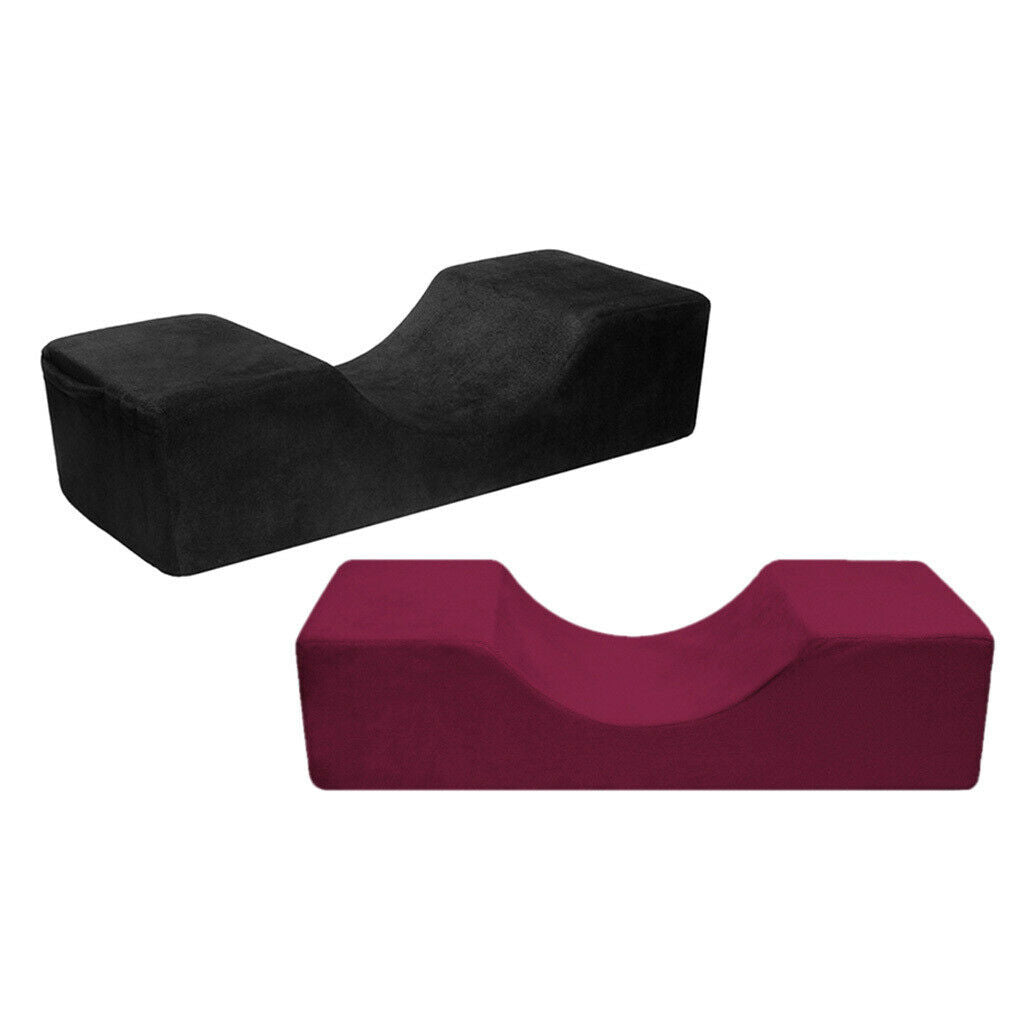 2x Eyelash Extension Pillow Beauty Salon Pillow Luxury Black Red 50x20x13cm