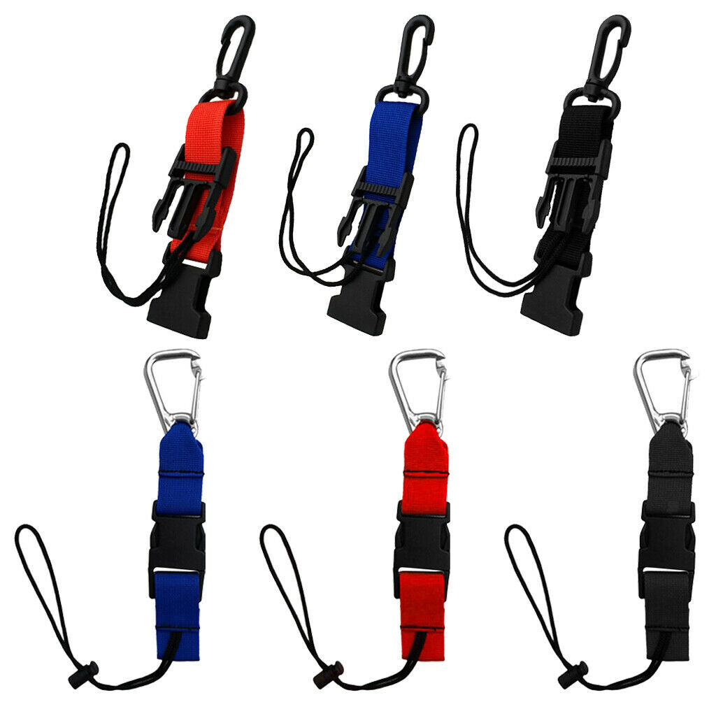 Scuba Dive Light Camera BCD Lanyard with Quick Release Buckle Clip Black A