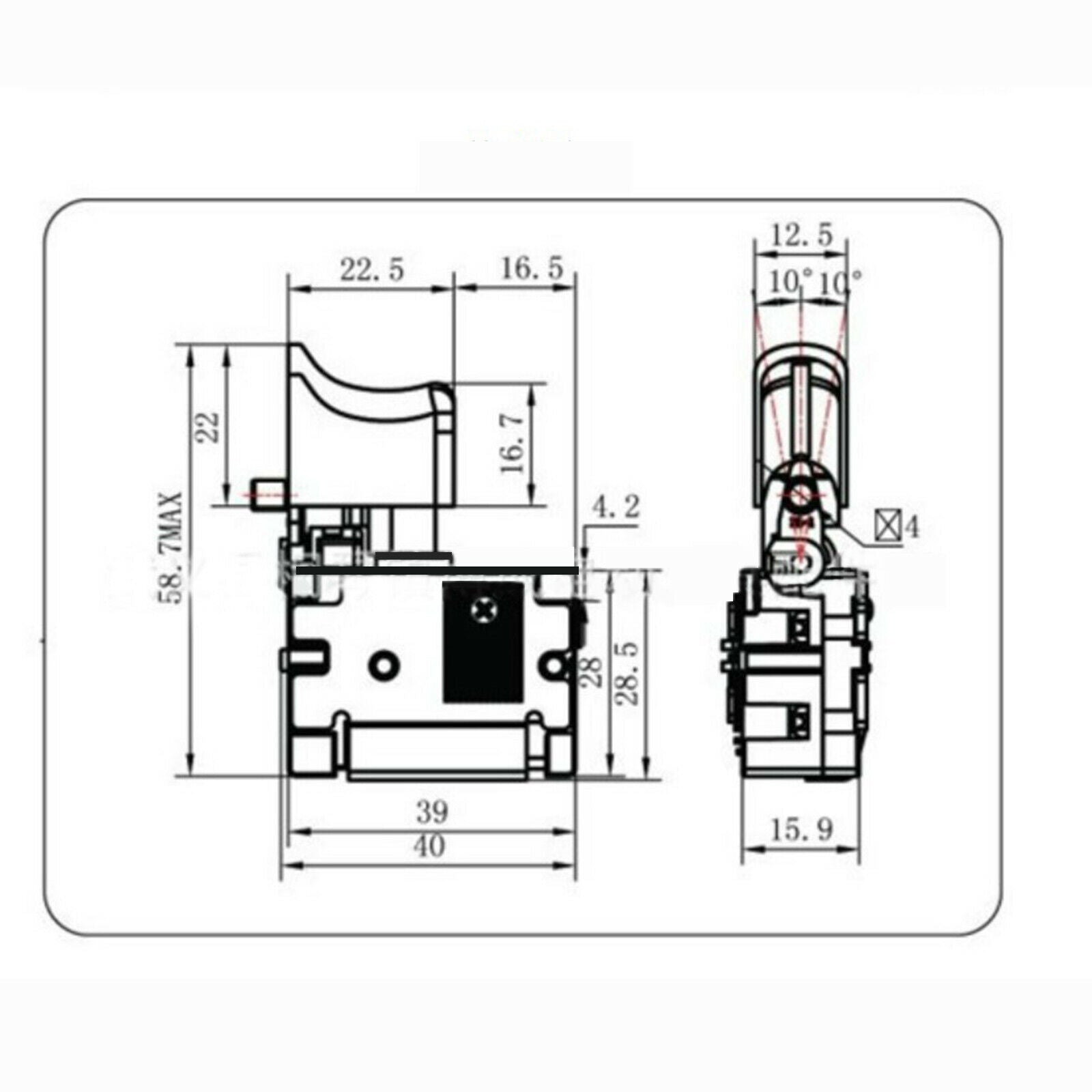 1pc Cordless Drill Switch Speed Control Push Button with Reverse Replacement