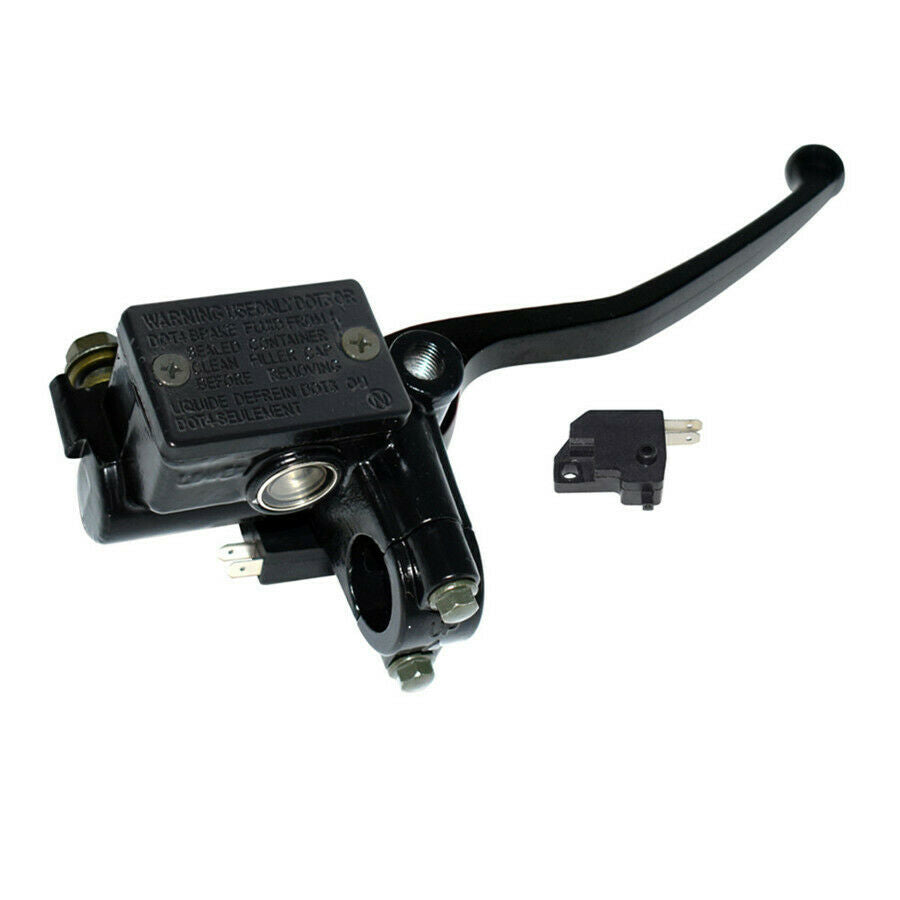 1Pair Motorcycle Hydraulic Brake Pump Master Cylinder Black Lever with Switch