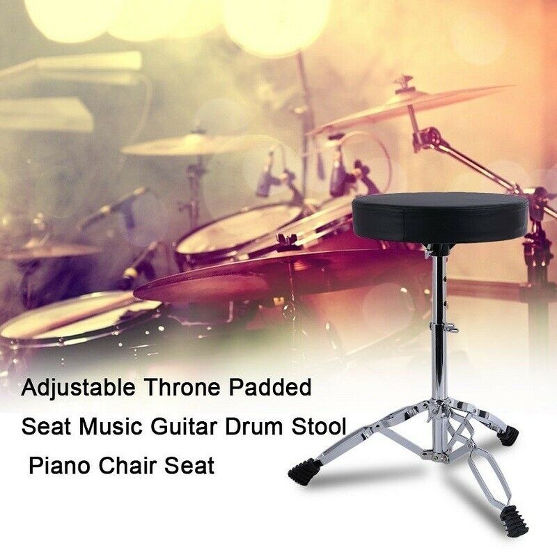 Metal Tripod Children Drum Stool Stand Throne Chair Rubber Feet Black