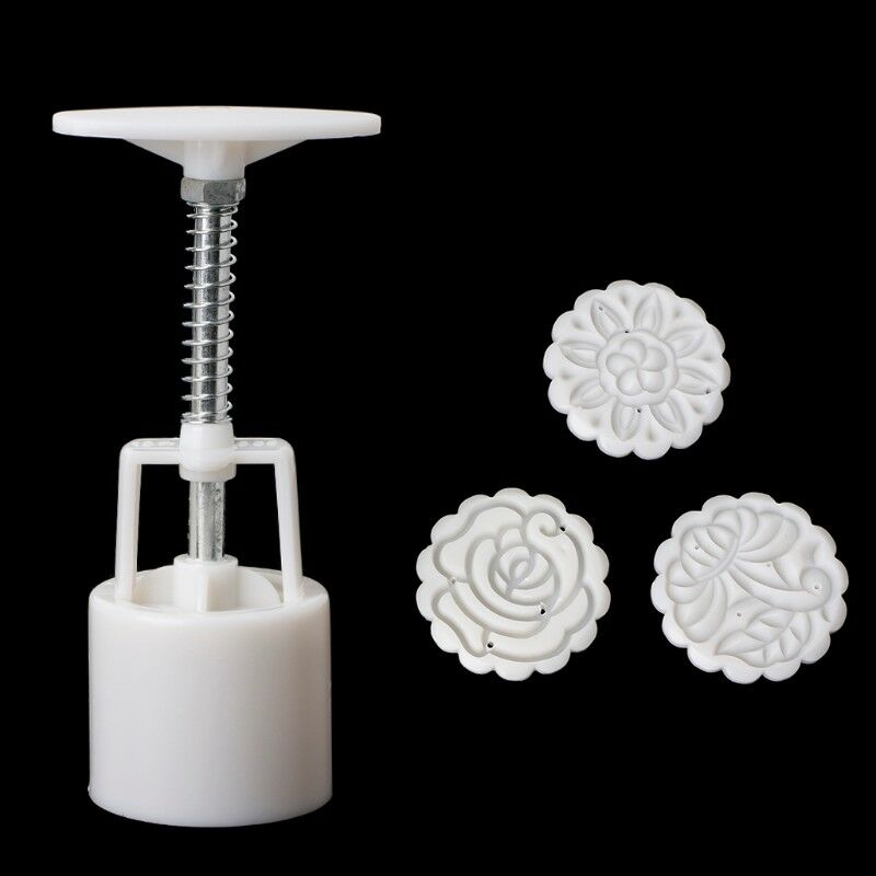 4 Sets Mooncake Moon Cake Decor Round Pastry Biscuit Mold Mould Flower DIY Tool