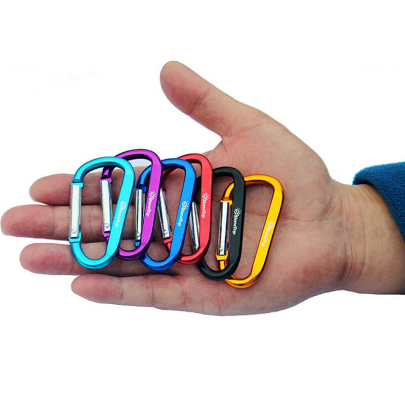 10Pcs Camping Aluminum D Shape Buckle Carabiner Survial Key Chain Hook Clip ATDD