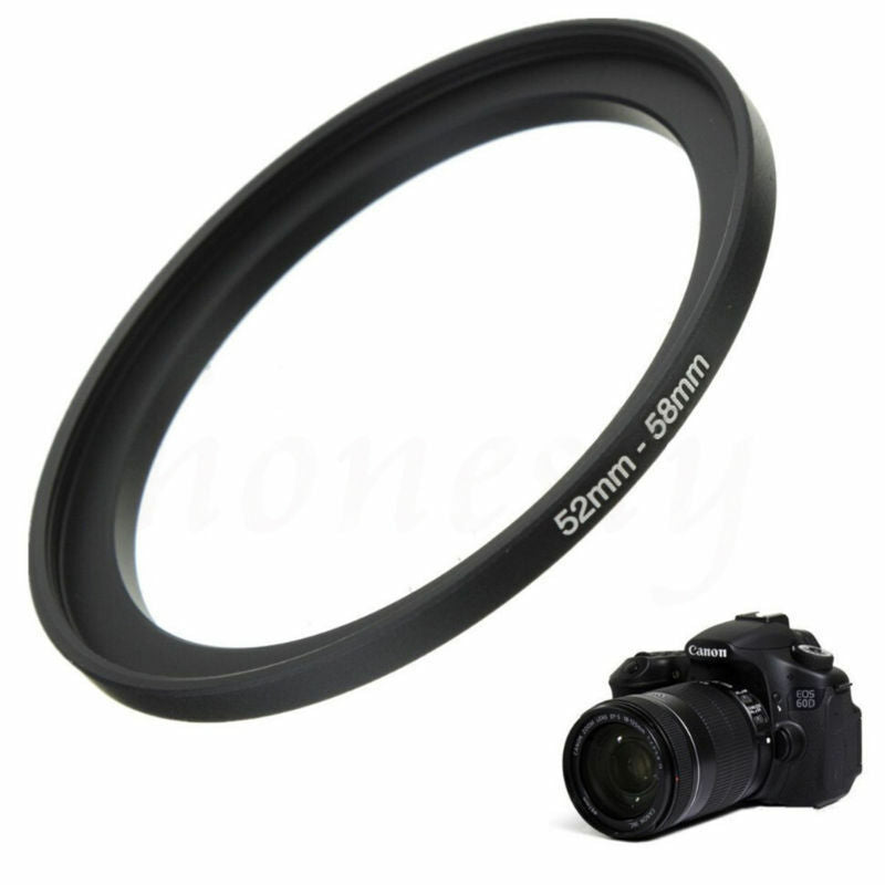 2pcs 52-58mm Step-Up Metal Adapter Filter Ring /52mm Lens to 58mm Accessory