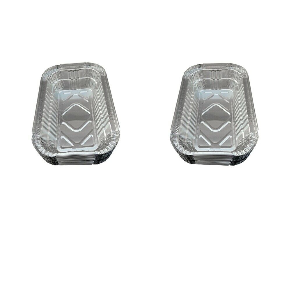 40x Disposable Aluminum Foil Grill Drip Pans for BBQ Baking Roasting 700ml
