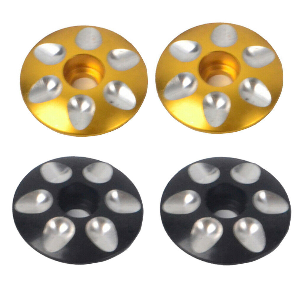 4pcs Aluminum  Headset Caps Mountain Bike Cycling Stem Top Covers