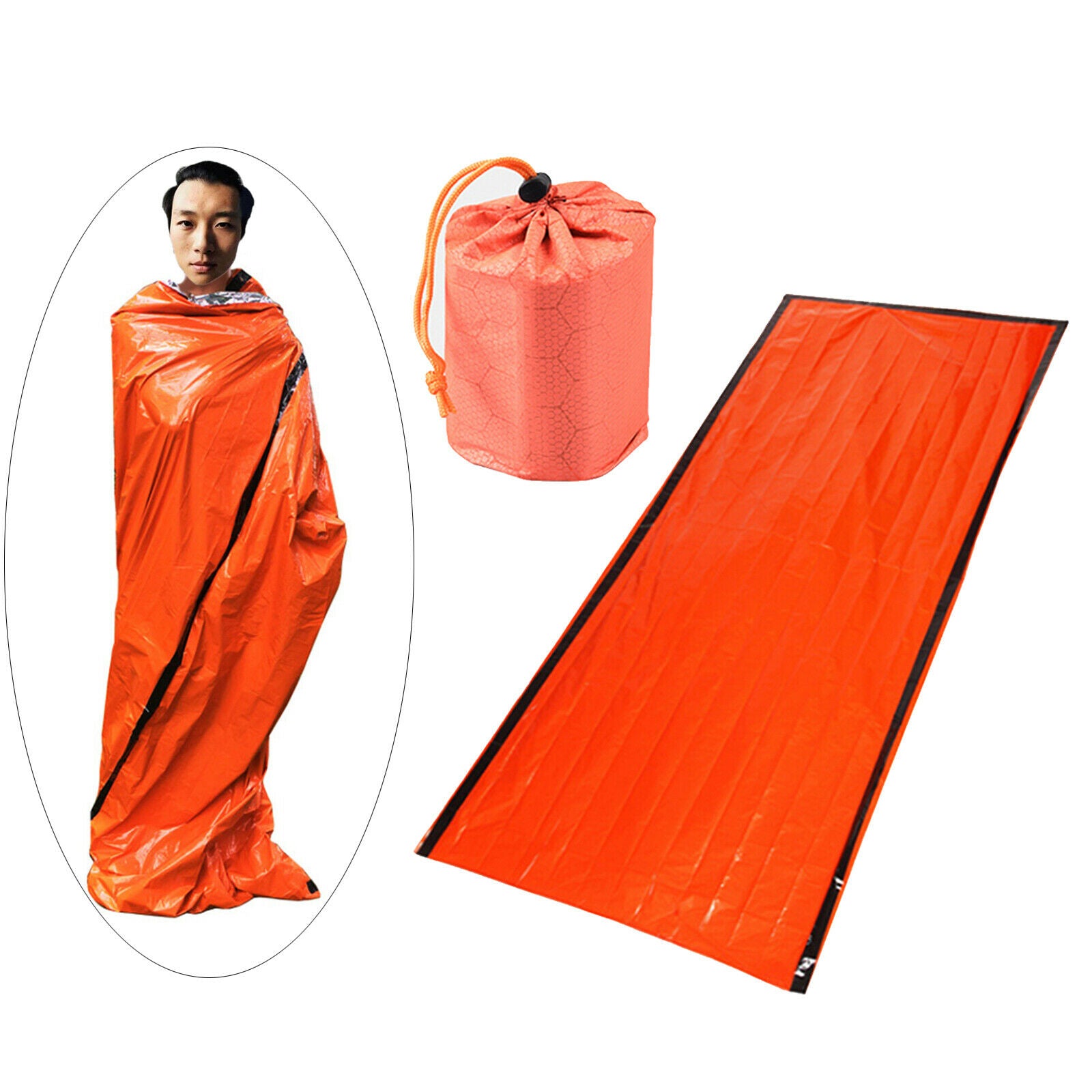 Outdoor Thermal Emergency Sleeping Bag Bivy Sack Survival Blanket Gear Hiking
