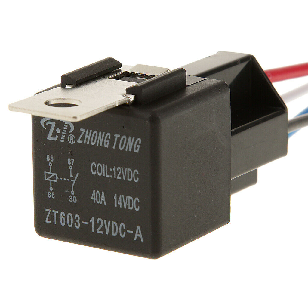 5x12V 40A Car Automotive Heavy Duty Relay 4Pin On/Off SPST Plug